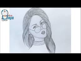 How To Draw A Girl With Glasses Face Drawing Youtube Crying Girl Sketch Cry Drawing Crying Girl Drawing