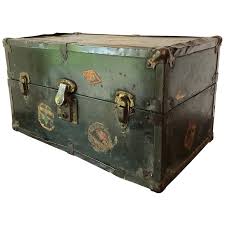 Find great deals on ebay for antique suitcase trunk. Vintage Metal Steamer Trunk With Luggage Label Small For Sale At 1stdibs