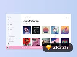 Windows 10 Project Neon Groove Music Ui Freebie Download Sketch Resource Sketch Repo