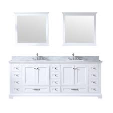 This freestanding base measures 34'' h x 72'' w x 21.5'' d, with 8 widespread faucet installation types. Dukes 84 White Double Vanity White Carrara Marble Top White Square Sinks And 34 Mirrors Lexora