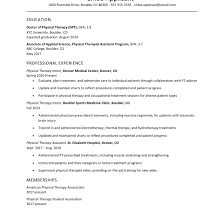 Sample Physical Therapist Resume And Cover Letter