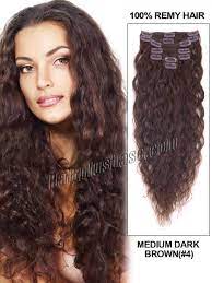 26 Inch 4 Medium Brown Clip In Hair Extensions Full French Wavy 9 Pcs Remy Human Hair Extensions Curls For Long Hair Clip In Hair Extensions