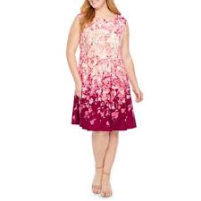 Dresses Women S Plus Size For Women Jcpenney Fit Flare Dress Flare Dress Floral Fit
