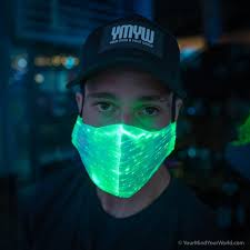 Light Up Mask Cool Rave Mask White Mask Etsy