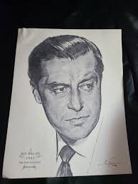 Ray Milland 1945 the Lost Weekend Vintage Hollywood Charcoal Sketch