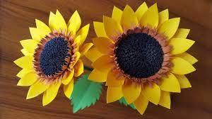 Paper Flowers How To Make Paper Sunflower Diy Paper Flower Craft Paper Sunflowers Sunflower Paper Flowers Colour Paper Flowers