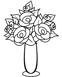 Collection of coloring pages for boys and coloring pages for girls of all ages. Bouquete Of Roses Printable Coloring Page