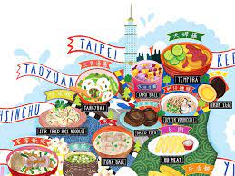 taiwan street food map illustration on behance
