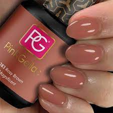 pink gellac gel nagellak kleur 283 rosy brown nagellak kleuren nagellak gellak bruine nagellak