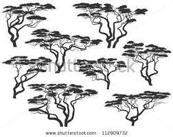 Http Image Shutterstock Com Display Pic With Logo 894586 112909732 Stock Vector Set Of Vector Silhouettes Of Afric African Tree Acacia Tree Tree Line Drawing