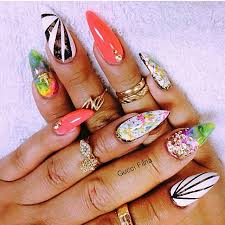 Black And Pink Ombre Stiletto Nails Nail Art Stiletto Yellow Funky Pink Nails Neon Crystal Tips Ombre Flowers Gold Black White Pink Nails Neon Blue Nails Wedding Nail Polish