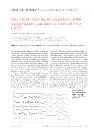 Plicní embolie (pe) je život ohrožující stav, který vzniká na podkladě obstrukce a. Pdf Sekundarni Infarkt Myokardu Pri Kontuzi Ria U Pacienta Po Resuscitaci S Pomoci Systemu Lucas
