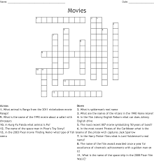 Have lots of fun remembering some of the top 80s movies. Movies Crossword Wordmint