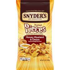 Snyder S Of Hanover Honey Mustard And Onion Pretzel Pieces 12oz Honey Mustard Snacks Honey Mustard Pretzels