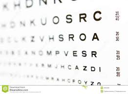 20 20 Eye Chart Test A In Focus Stock Photo Image Of