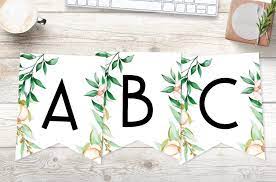 All you have to do to print is click the letter that you want…the . Free Printable Floral Botanical Banner World Of Printables
