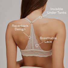 Lace Racerback Lift Up Bra Black