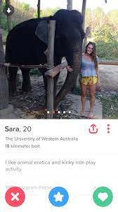 This Tinder Chick Posing With An Elephant Is Into Way Weirder Shit Than  Youd Possibly Imagine | Barstool Sports