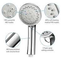 High Pressure 5-Settings Handheld Shower Head with Check ...