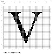 Free Filet Crochet Charts And Patterns Letter V Filet