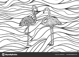 flamingos wavy wallpaper zentangle