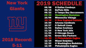 November 19, 2020 | 6:15pm. New York Giants 2019 2020 Schedule Youtube