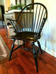 Continuous Arm Windsor Chair With Black Over Red Milk Paint Etsy In 2020 Outdoor Dining Chair Cushions Windsor Chair Game Room Chairs