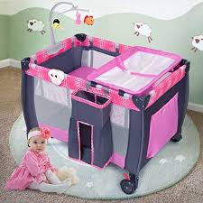 Costzon Baby Playard 3 In 1 Convertible Playpen With Bassinet Changing Table Foldable Bassinet Bed With Music Box In 2020 Bed Bassinet Baby Playpen Baby Bassinet