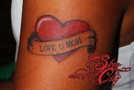 If you have a love for your mother than you are sure to love this design. Traditional Heart And Scroll Love You Mom 3 Love U Mom Tattoos Infinity Tattoo