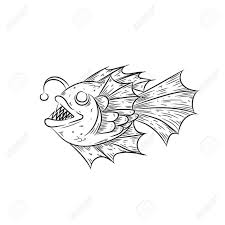 Anglerfish Deep Sea Fish Illustration