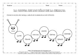 Dias De La Semana Para Colorear