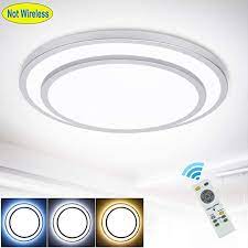 Amazon Com Dllt 48w Dimmable Led Flush Mount Ceiling Light Lighting With Remot Ceiling Mounted Lights Modern Ceiling Light Fixtures Flush Mount Ceiling Lights
