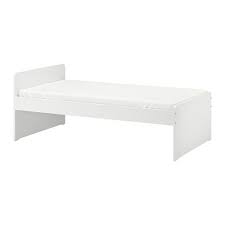 Slakt White Bed With Slatted Bed Base 90x200 Cm Ikea White Bed Frame Bed Frame Bed Base