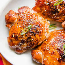 As the chicken thighs roast, the garlicky drippings flavor the brussels sprouts and shallots. Roasted Sticky Chicken Thighs With Broccoli Healthy Nibbles
