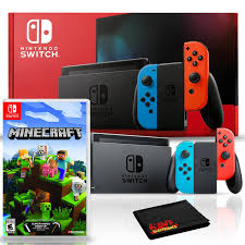 Education edition and enjoy it on your iphone, ipad,. Nintendo Switch With Neon Blue And Red Joy Con Bundle With Minecraft Walmart Com