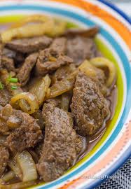 The tender, spicy steak is cooked in the same wok or skillet as. Bistek Tagalog Recipe Beefsteak