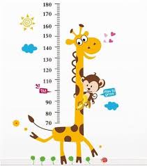 Cartoon Giraffe Kids Growth Chart Height Measure For Home