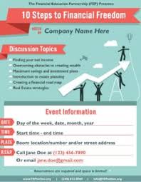 New flyer was founded by john coval in 1930 as the western auto and truck body works ltd in manitoba. Fep 10 Steps To Financial Freedom Editable Flyer Template Financial Education Partnership