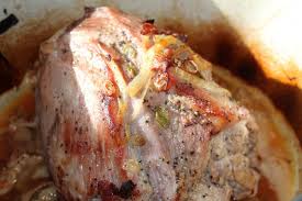 Roasted Rib End Pork Loin Roast With Onion Bacon Sage And Bay Leaf Spiced Peach Blog Recipe Pork Roast Recipes Pork Loin Ribs Pork Rib End Roast Recipe