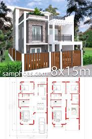 Home Design Plan 7x11m Plot 8x15 With 4 Bedrooms Samphoas Plan Architectural House Plans House Architecture Design Architectural Design House Plans
