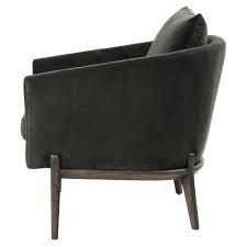 rose modern classic black smoke velvet upholstered burnt oak legs tub chair chair tub chair armchair