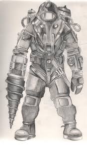 Bioshock Big Daddy And Little Sister Drawing Bioshock 2 Big Daddy Bioshock Bioshock Artwork Bioshock Art