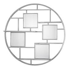 Art Deco Geometric Hanging Wall Shelf Round Floating Mirrors Open Silver Want Additional Info C Round Wall Shelves Wall Mounted Shelving Unit Wall Shelves