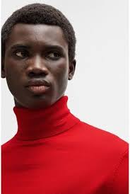 HUGO Mens San Thomas-M Virgin-wool rollneck sweater in a regular fit, Open  Pink, XL : Amazon.ie: Fashion