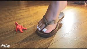 Giantess Latina vs Tiny Man Toy Crushed by Bare Feet Soles Toes Flip Flops  Rainbow Sandals Foot Goddess JOI Fet
