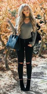 Black Boots With Jeans Women Ripped Dress Black Boots Cute Outfits Fall Outfits Women Fall Outfits