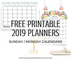 Jul 03, 2021 · the yearly planner is newly updated and ready for both the 2021 and 2022 years and now has some additional features (including bonus pages, a variety of covers, and more to come!). Free 2019 Planner Printable Pdf With Sunday And Monday Calendar Printables And Inspirations