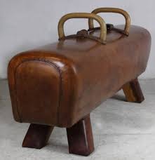 Leather pommel horse and bench, 1930s. 1950s Leather Gym Pommel Horse 1stdibs Com Home Gym Design At Home Gym Gym Room