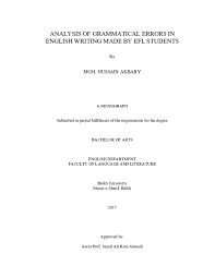 A lot of people underestimate the use of journal. Pdf Analysis Of Grammatical Errors In English Writing Made By Efl Students Hussain Akbary Academia Edu