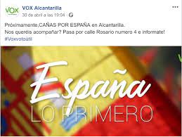 Era el veintiseís de junio de 1985 y ese data tuvo por primera vez el conmoción de posesión a una comunidad: Canas Por Espana Publicacion De Vox Alcantarilla Para Acudir A Su Sede Alcantarilla Tv Noticias Alcantarilla